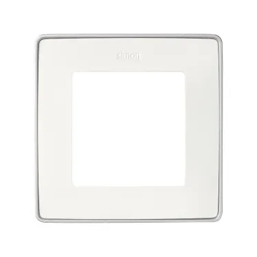 Рамка 1 пост белый основание алюминий