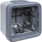 Коробка для накладного монтажа с мембранными сальниками - Программа Plexo - серый - 1 пост