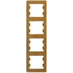 GLOSSA Рамка 4 поста вертикальная дуб