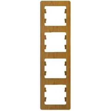 GLOSSA Рамка 4 поста вертикальная дуб