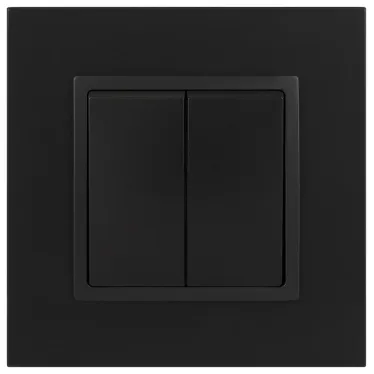 Выключатель двойной, 10АХ-250В, Эра Elegance, антрацит,14-1104-05