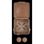 Коробка распаячная КМР-030-031 с крышкой (83х83х54) 7 мембранных вводов тёмное дерево IP54 PROxima