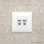 Avanti Розетка телефонная в стену двойная, ''Белое облако''