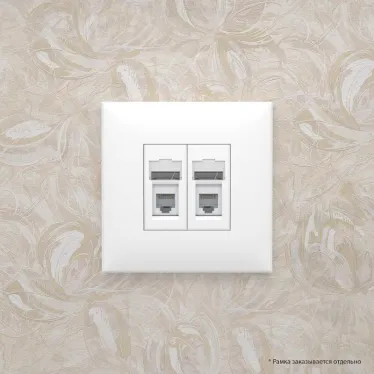Avanti Розетка телефонная в стену двойная, ''Белое облако''