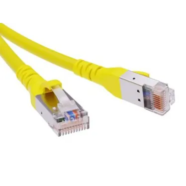 Патч-корд экранированный CAT6A SF/UTP 4х2 LSZH желтый 1м