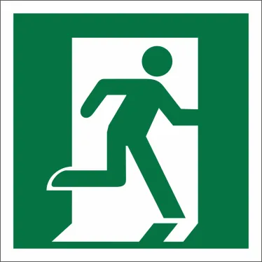 Знак безопасности BL-1515.E01-02"Выход здесь (прав.)" | a12755 | Белый свет