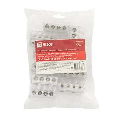 Клеммник для сетей уличного освещения KE10.1 Al 4x10-35 мм / Cu 1.5-25 мм EKF
