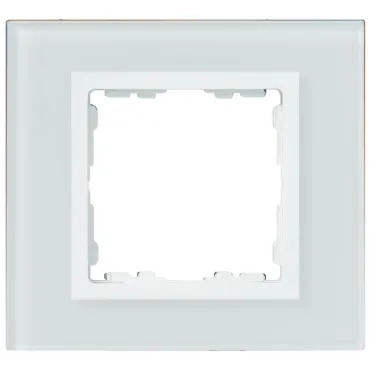Рамка с суппортом на 8 узких модулей, S82C, белый - белый (стекло)