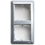 W59 коробка подъемная для наружного монтажа с рамкой 2-местная, матовый хром