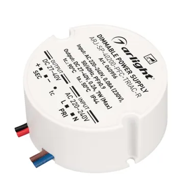 Блок питания ARJ-SP-40200-PFC-TRIAC-R (7W, 27-40V, 200mA) (IP44 Пластик, 5 лет)