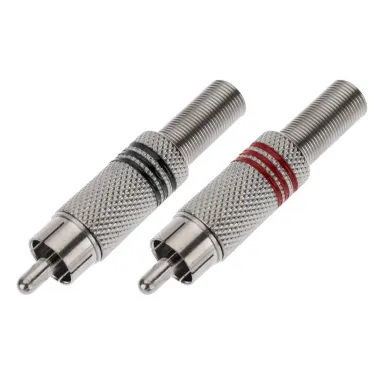 Разъем штекер RCA металл под винт ZN черный/красный PROCONNECT,