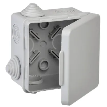 Коробка распределительная КМ 80х80х50мм о/к IP54 4 вв. (7035) GENERICA