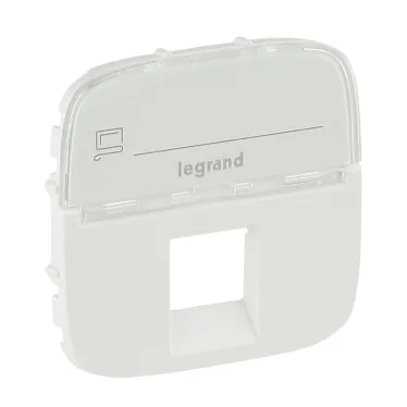 Valena ALLURE Лицевая панель для одиночных розеток телефонных/информационных с держателем маркировки Белая