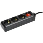 Удлинитель У03К 3 места с заземлением 5м 3х1мм2 16А 250В черный