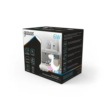Светильник настольный Qplus GTL701 6W 330lm 2700-6000K 5V Li-ion 1200mA белый детский диммируемый LED 1/10/30 | GT7011 | Gauss