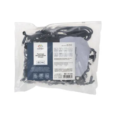 Гирлянда Айсикл (бахрома) светодиодный, 3,2 х 0,6 м, черный провод "КАУЧУК", 230 В, диоды белые, 88 LED | 255-275 | NEON-NIGHT