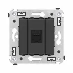 Avanti Компьютерная розетка RJ-45 без шторки в стену, кат.6 одинарная, Черный матовый