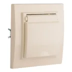 Розетка Минск 1-местная СП с заземлением с крышкой 16А бежевая с защитными шторками IP44