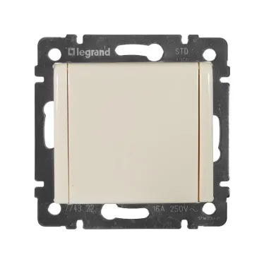 VALENA Розетка с заземлением с крышкой в рамку слоновая кость