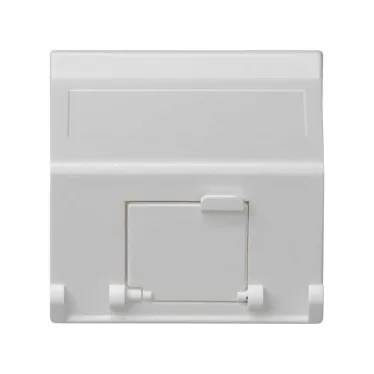 Адаптер наклонный со шторкой на 1 модуль MD (RJ45, оптоволокно), 45х45мм, белый