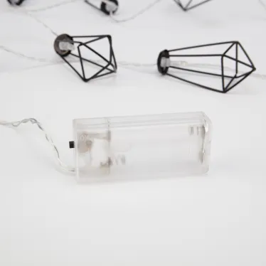 Гирлянда светодиодная Кристаллы черные 10 LED, 1,5 м, прозрачный ПВХ, теплый белый свет свечения, 2хАА (батарейки не в компл.) | 304-017 | NEON-NIGHT