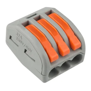 Клемма универсальная СМК 222-413, 3-проводная серая 0.08-2.5 4 кв мм, REXANT