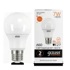 Лампа светодиодная LED 7 Вт 520 лм 3000К А60 груша теплый E27 AC 220В Elementary Gauss