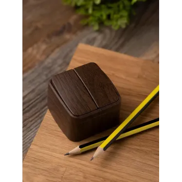 Выключатель 2-клавишный ОП Минск 10А темное дерево