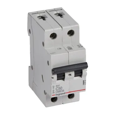 Выключатель автоматический двухполюсный RX3 4,5 кА C 50 А