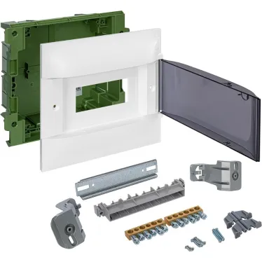 Practibox S Пластиковый щиток Встраиваемый (ЩРв-П) (в полые стены) 1X8 Дымчатая дверь