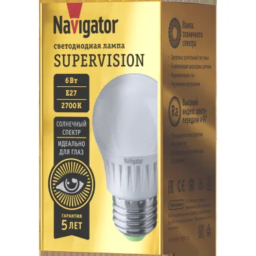 Лампа светодиодная NLL-G45-6-230-2.7K-E27-FR-SV | 80542 |  Navigator