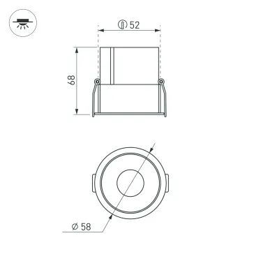 Светильник MS-ATLAS-BUILT-R58-10W Day4000 (WH-BK, 35 deg, 230V) (Arlight, IP20 Металл, 5 лет) | 033651 | Arlight