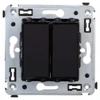 Avanti Переключатель двухклавишный в стену, ''Черный квадрат''