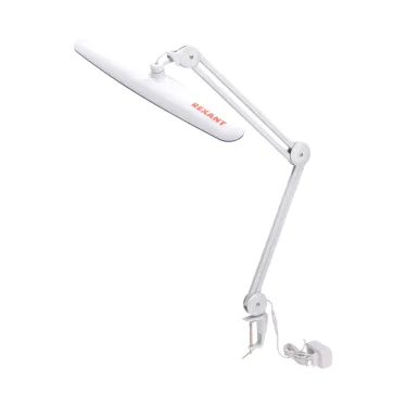 Настольная бестеневая лампа на струбцине , 117 LED, Blue Stream, 4 уровня яркости, белая | 31-0409 | REXANT
