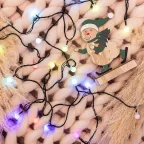 Гирлянда "Мультишарики" Ø15мм 5м, темно-зеленый ПВХ, 30 диодов, цвет RGB | 303-539 | NEON-NIGHT