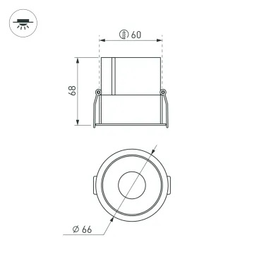 Светильник MS-ATLAS-BUILT-R66-15W Warm3000 (WH-WH, 35 deg, 230V) | 037185 | Arlight