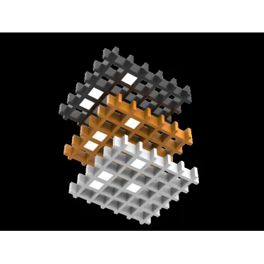 Светодиодный светильник DL-Grill CRI90 для потолка Грильято встраив.18 Вт 4000 К 136х136х75 мм серый муар | V1-R0-71809-10000-4001840 | VARTON