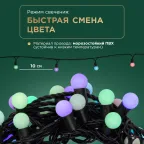 Гирлянда "Мультишарики" Ø17,5 мм, 10 м, черный ПВХ, 100 диодов, цвет RGB | 303-509-2 | NEON-NIGHT