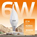 Лампа светодиодная LED Elementary Свеча на ветру 6W E14 420lm 3000K | 34116 | Gauss