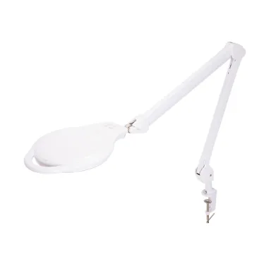 Лупа на струбцине , круглая, 5D, с подсветкой 96 LED, теплый и холодный свет, белая | 31-0535 | REXANT