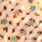 Деревянные прищепки Звездочки 16x4,5x1,3 cм, бирюзовые 6 шт, | 504-033 | NEON-NIGHT