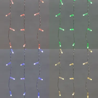Гирлянда Айсикл (бахрома) светодиодный, 4,8 х 0,6 м, прозрачный провод, 230 В, диоды RGB, 176 LED | 245-209 | NEON-NIGHT