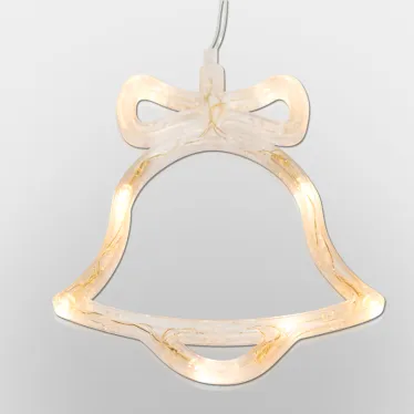 Фигура светодиодная "Колокольчик" на присоске с подвесом, цвет ТЕПЛЫЙ БЕЛЫЙ | 501-012 | NEON-NIGHT