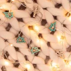 Деревянные прищепки Новогодняя ель 14,5x4,5x1,6 cм, 6 шт, | 504-031 | NEON-NIGHT