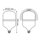 Лампа светодиодная Elementary LED T160 E27 60W 5600lm 180-240V 6500K 1/6 | 63236 | Gauss