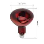 Лампа инфракрасная ИКЗК 220-250 R127 E27 250 Вт.
