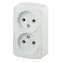Розетка 2х2P, 16A-250В, ОУ, Polo, белый, 3-203-01