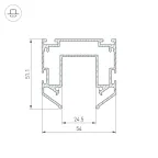 Профиль-держатель MAG-STRETCH-25-2000 (Arlight, Алюминий) | 035719 | Arlight