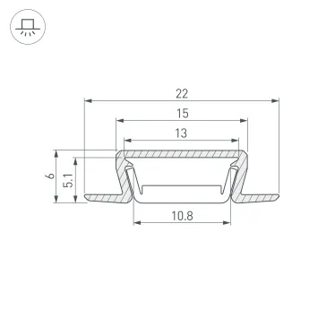 Профиль MIC-FS-2000 ANOD (Arlight, Алюминий) | 038688 | Arlight