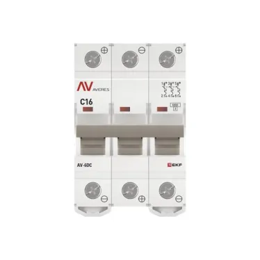 Выключатель автоматический AV-6 DC 3P 16A (C) 6kA AVERES